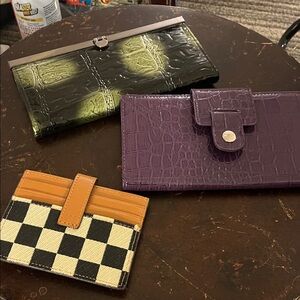 Crocodile-Embossed Women's Wallet, purple wallet and small wallet 3 pc lot